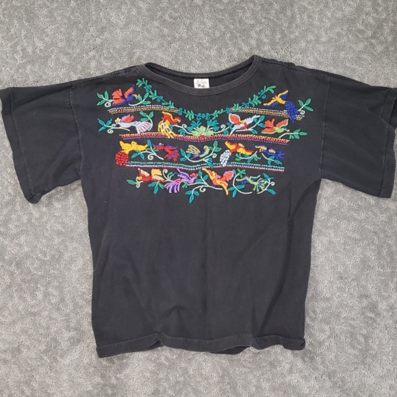 Vintage embroidered top bell sleeve - Picture 3 of 5